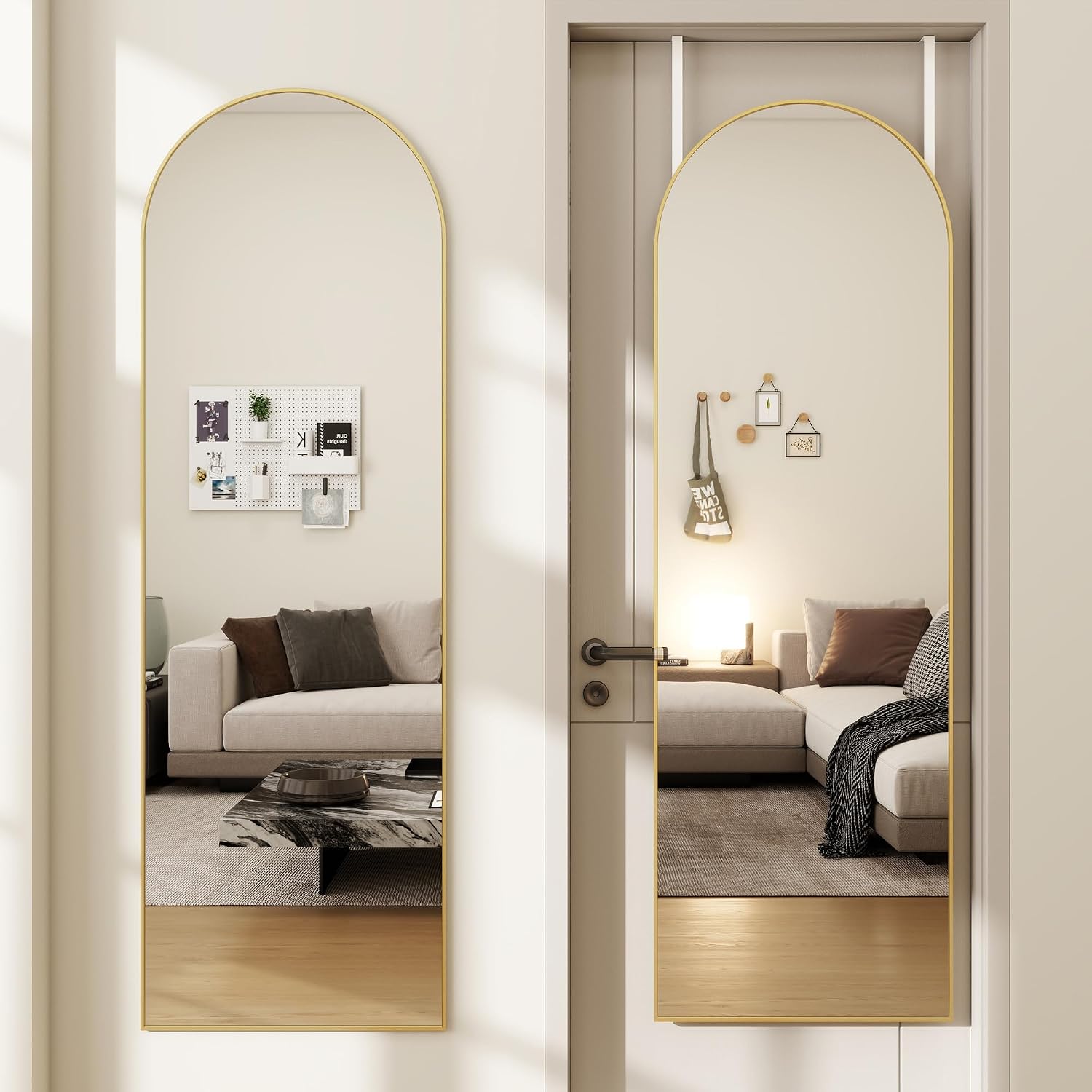 Arch Mirror Leaning - 48 14 아치형 전신 거울, 금색