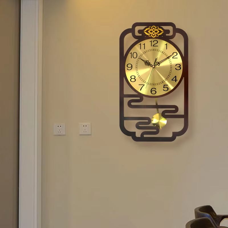 Interior Design Vintage Modern - 스윕 무브먼트 벽시계 나무 소재 독특한