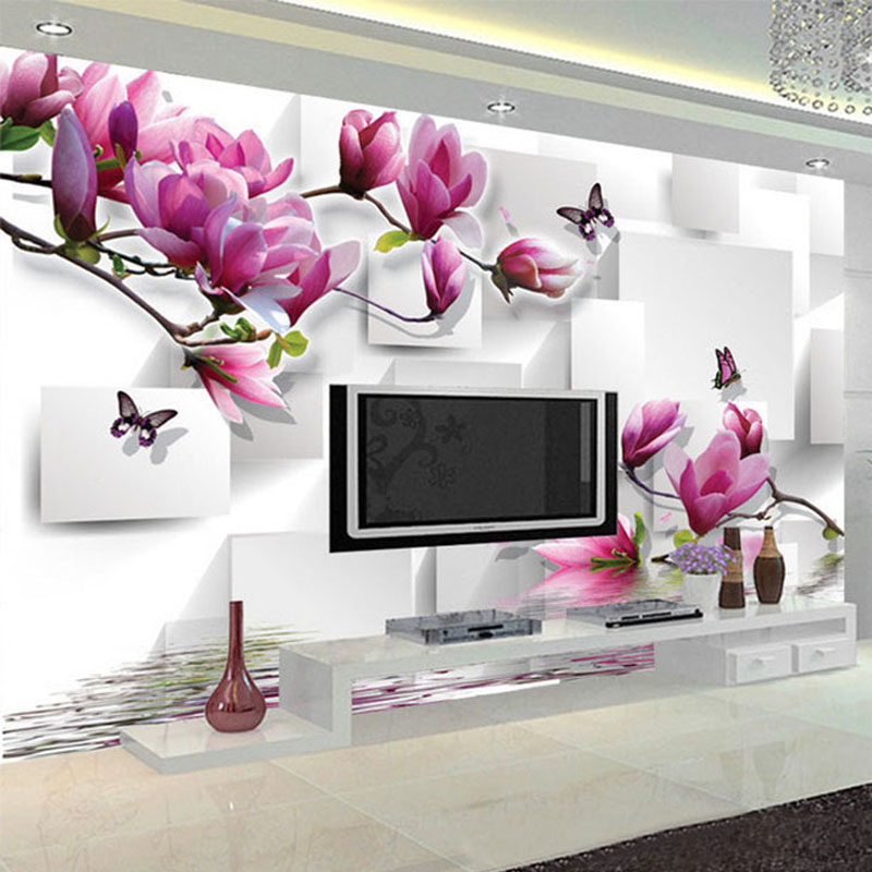 Interior Design With Wallpaper - 세련된 인테리어 디자인 사진 벽지 3D