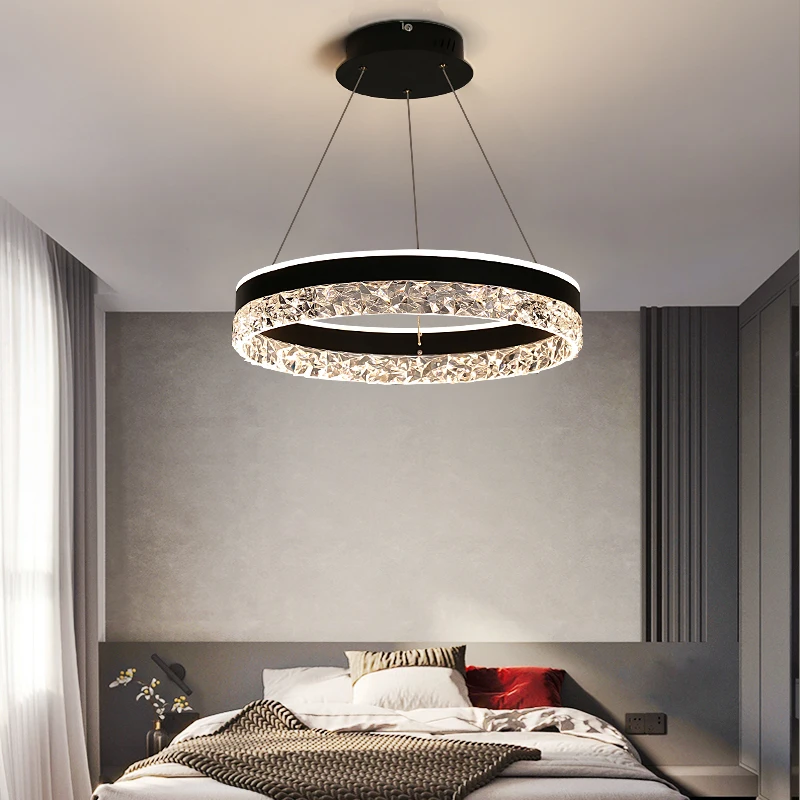 Interior Design Kitchen And Living Room - 현대적인 럭셔리 크리스탈 LED 펜던트 조명