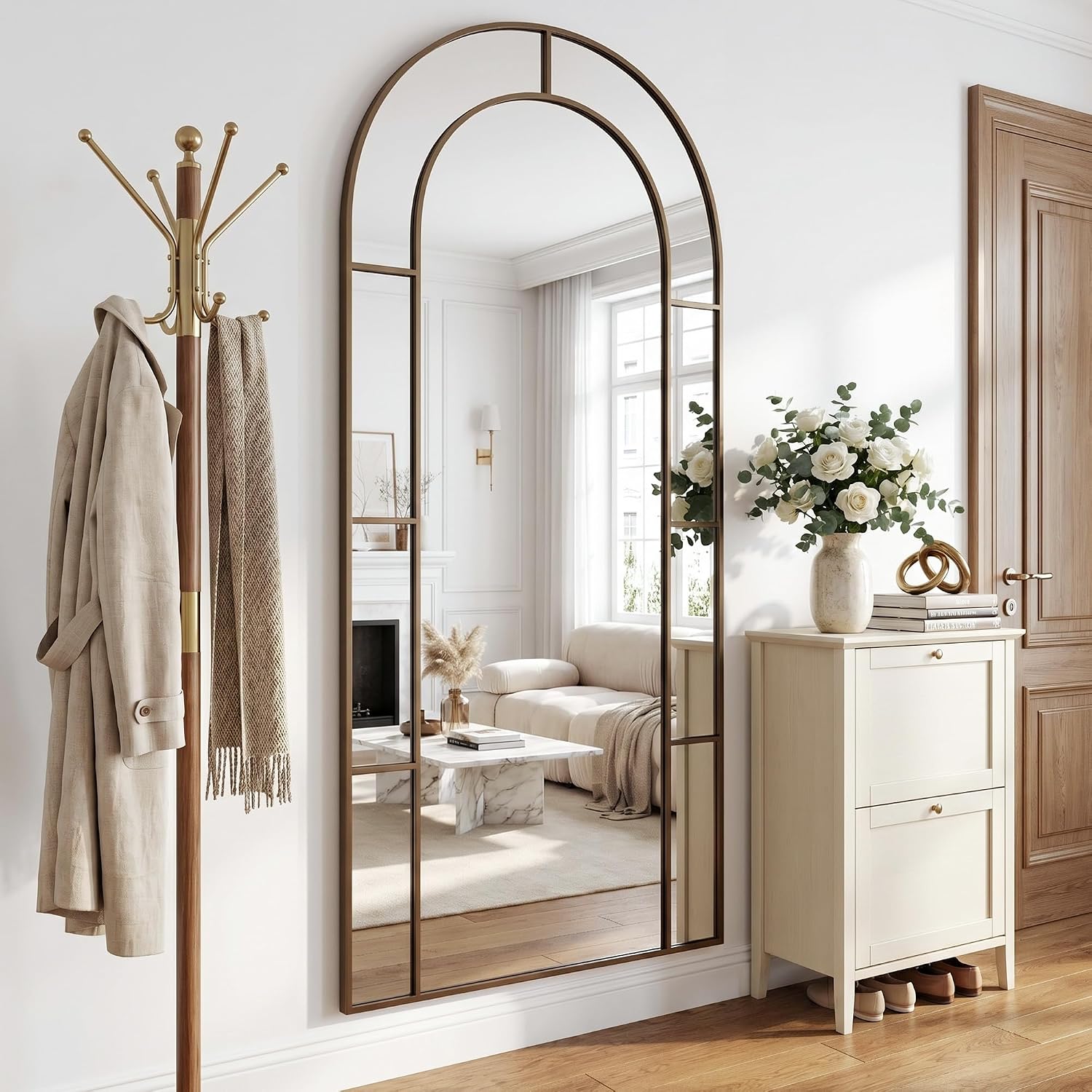 76인치 x 34인치 아치형 전신 거울, 금속 프레임이 - Arch Mirror Leaning 리뷰 및 가격