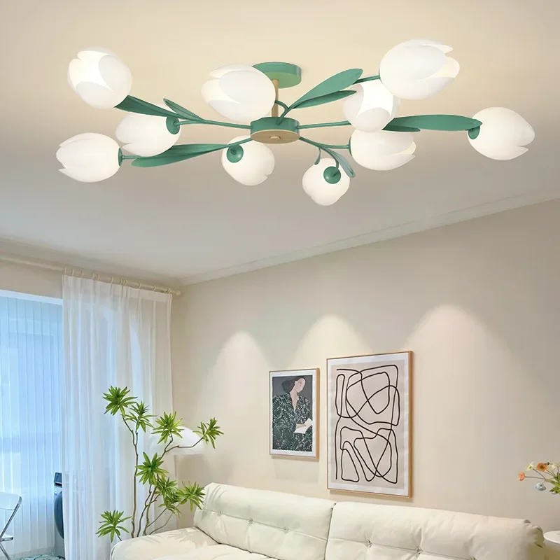 꽃 디자인 샹들리에 현대 침실 LED 천장 조명 거실  - Interior Design Kitchen And Living Room 리뷰 및 가격